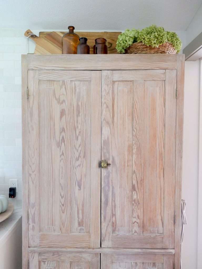 Refinished kitchen cabinet.