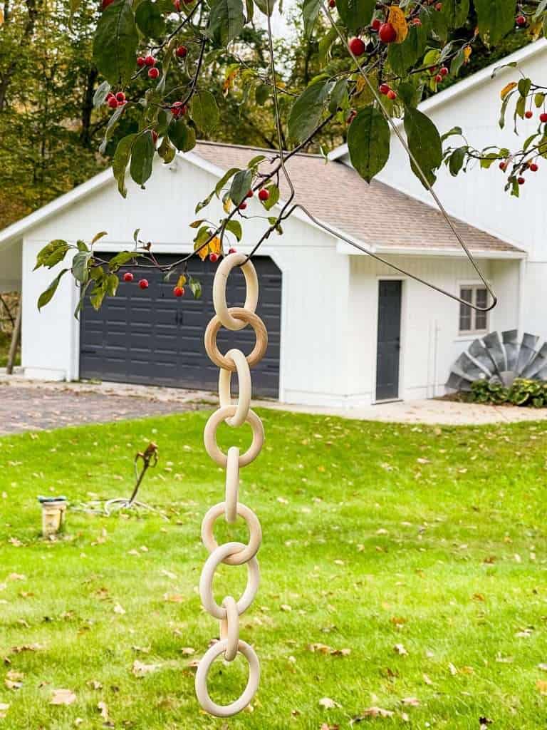 Chain link in a tree.