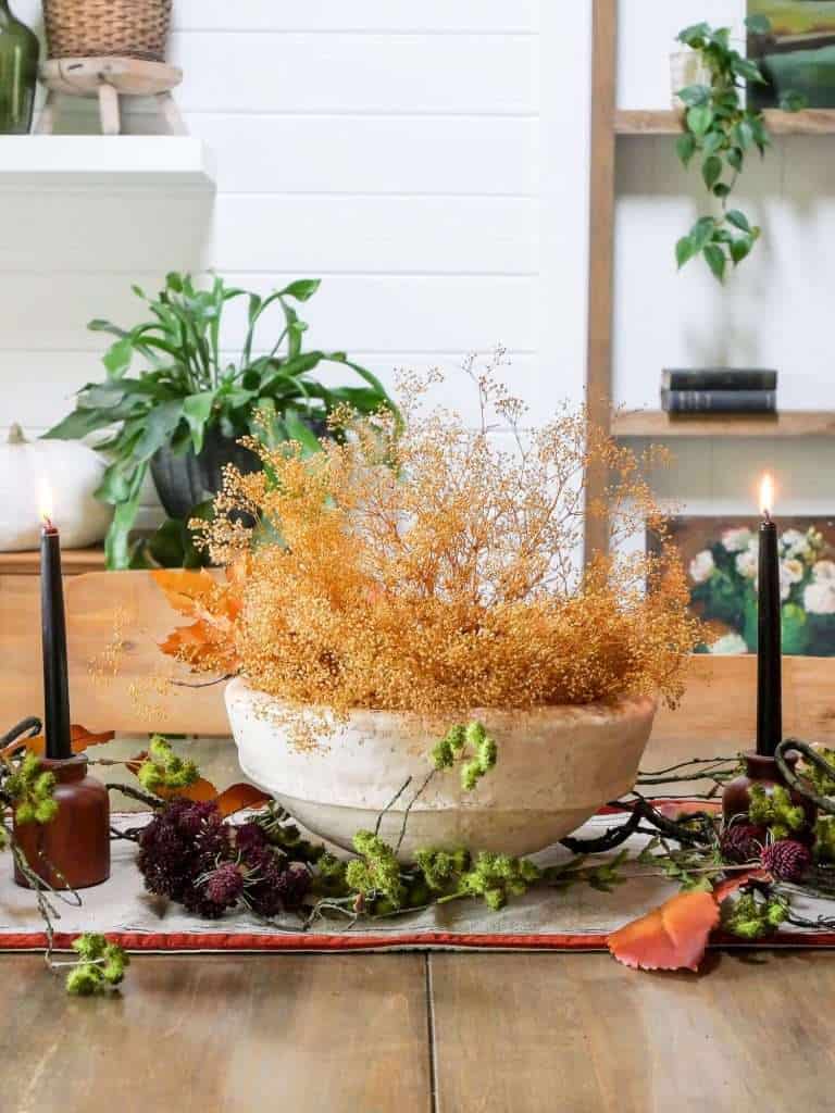 Paper mache bowl with florals.