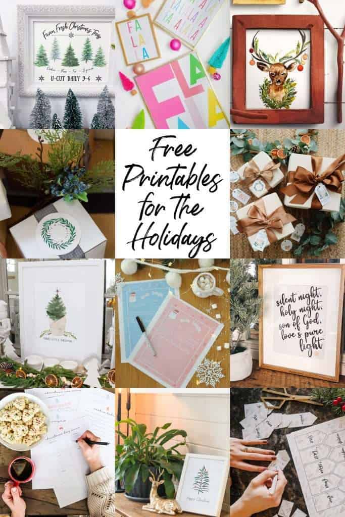 10 Free Holiday Printables Collage