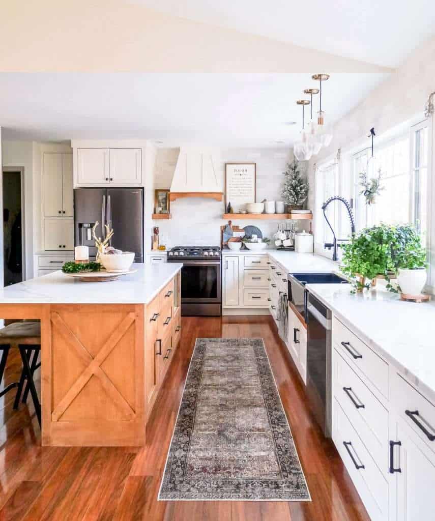 Modern farmhouse kitchen wide angle.