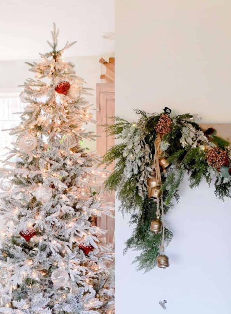 Elegant Christmas garland with a Christmas tree.