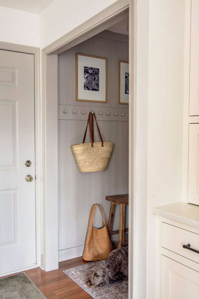 Mudroom peg racks.