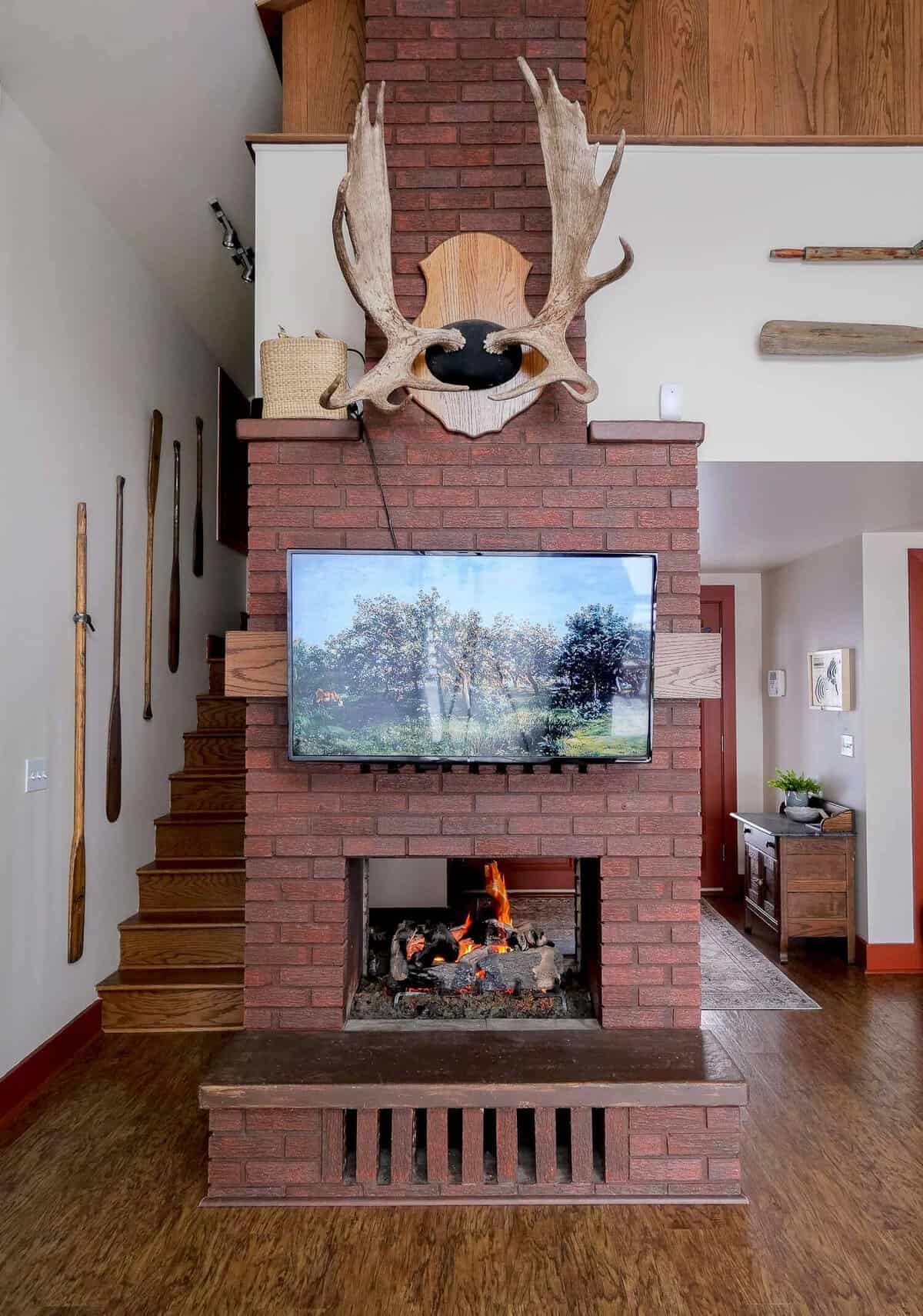 Modern Painted Brick Fireplace   Fireplace Before 