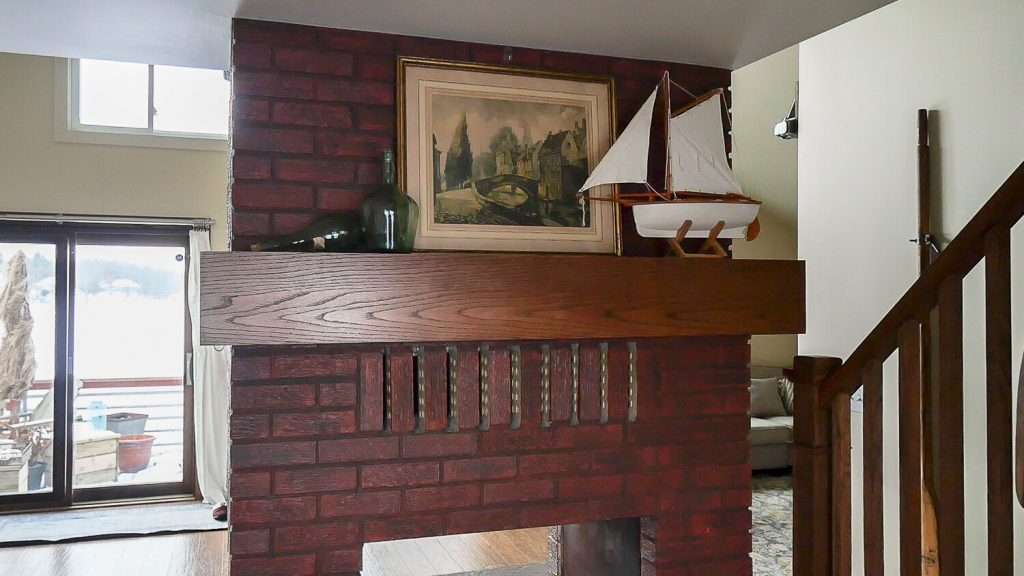 Fireplace before painting.