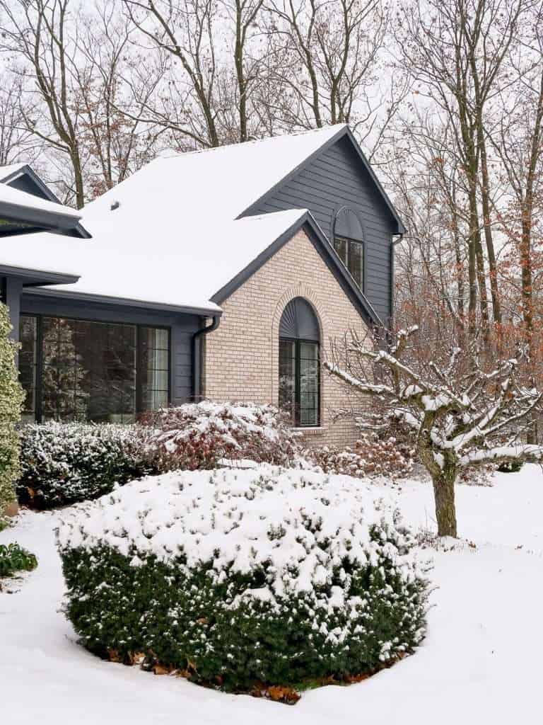 Snowy exterior.