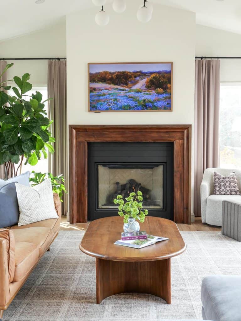 Organic modern spring living room.