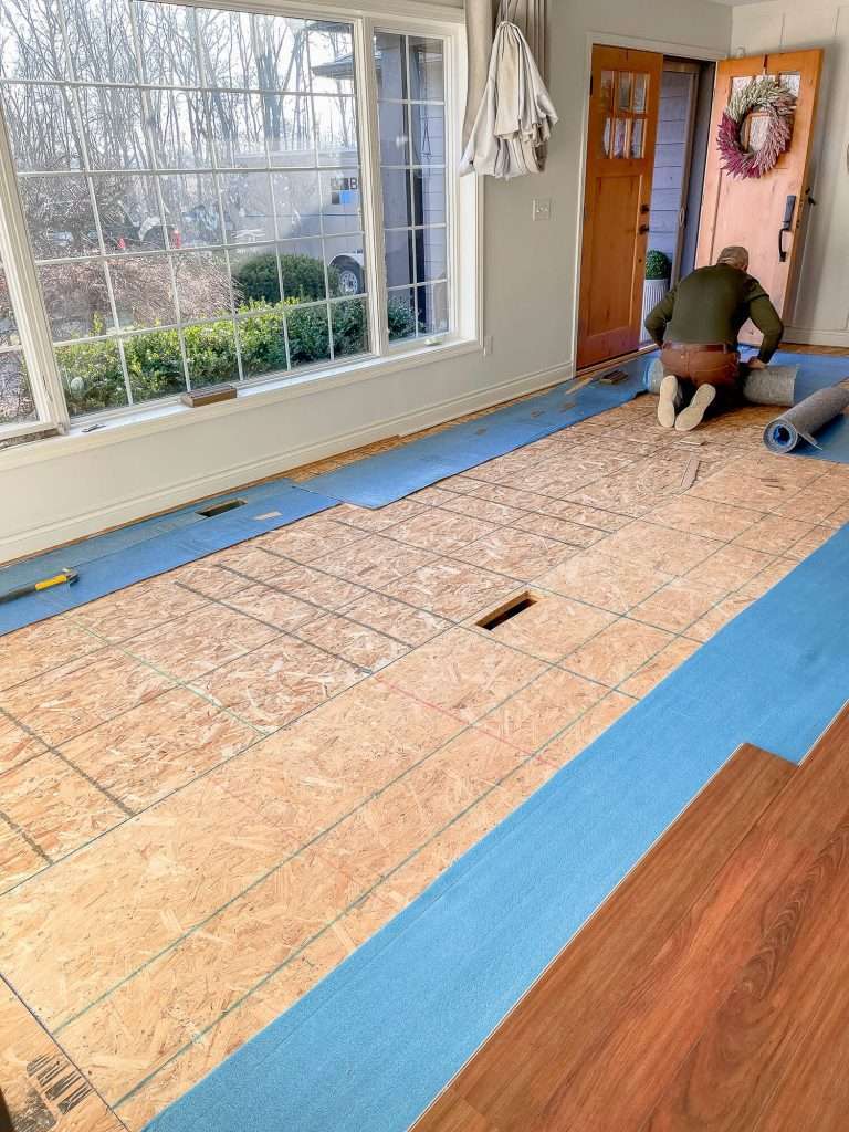 Removing flooring.