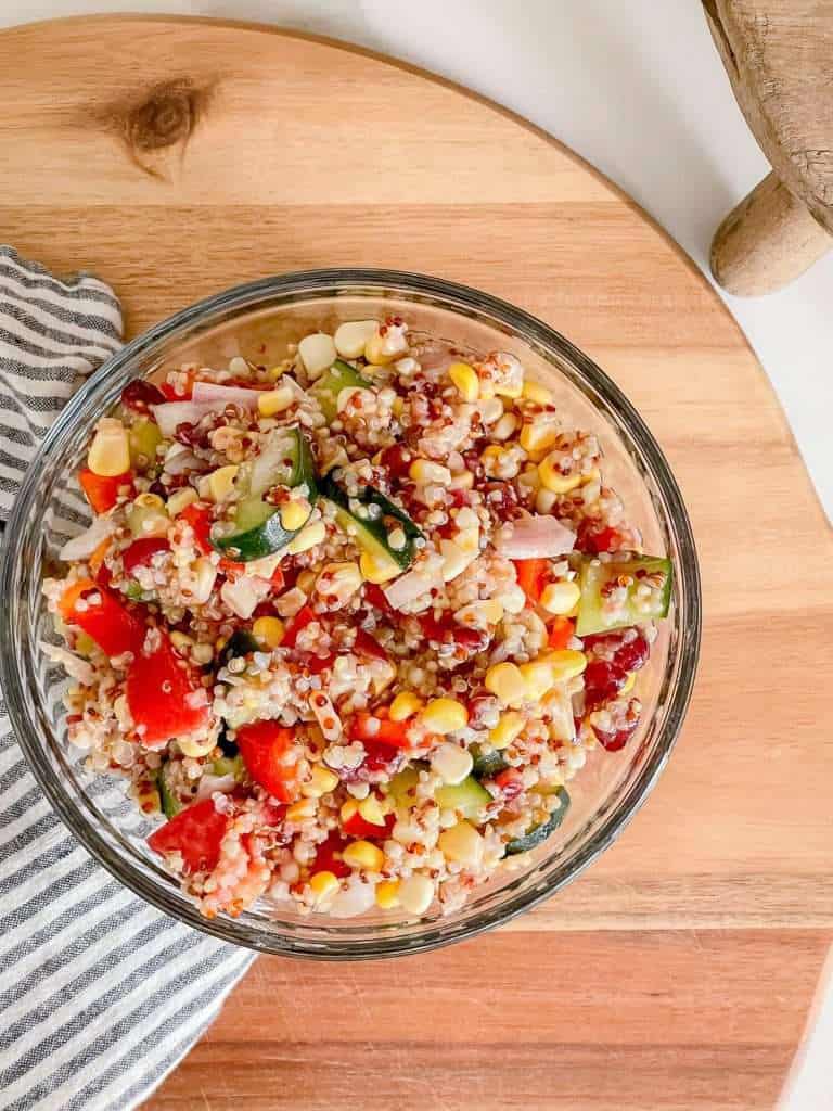 Tomato Cucumber Quinoa Salad, Served 3 Ways