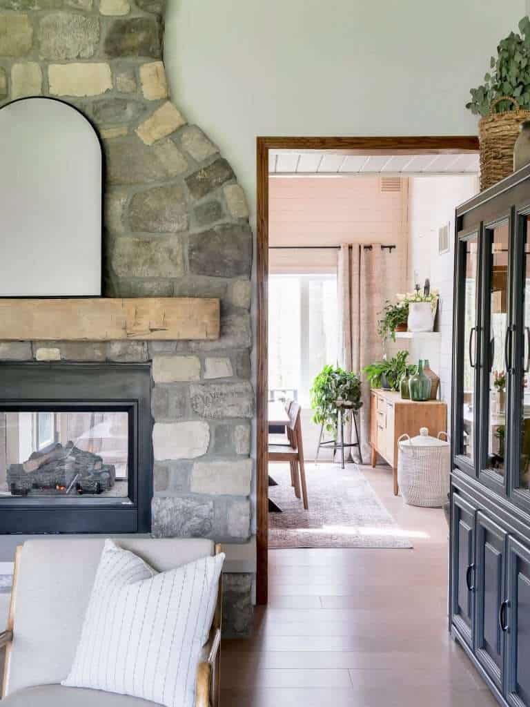 Organic modern fireplace