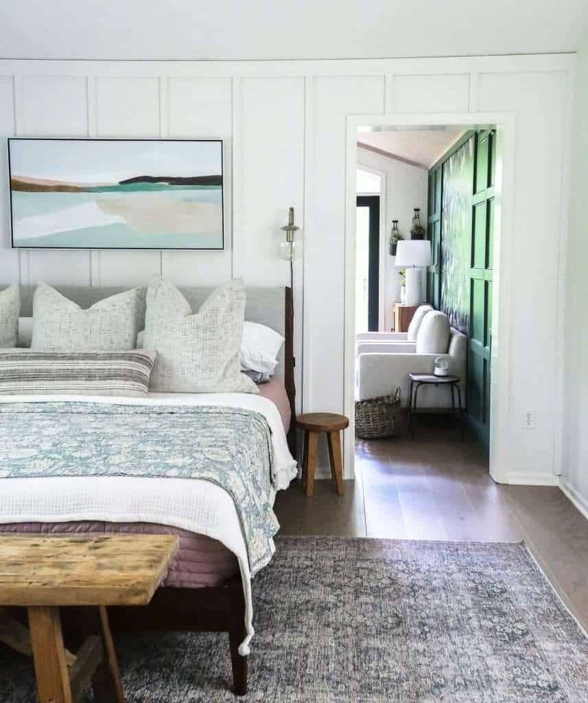 Modern organic bedroom design.