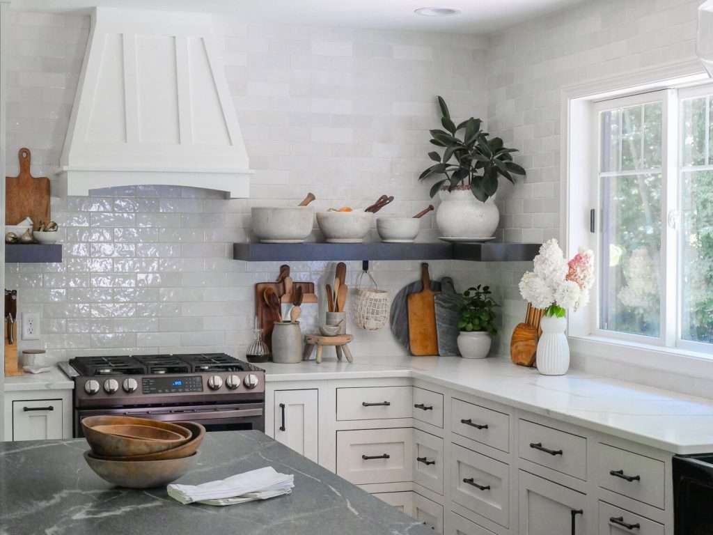 Black and white kitchen.