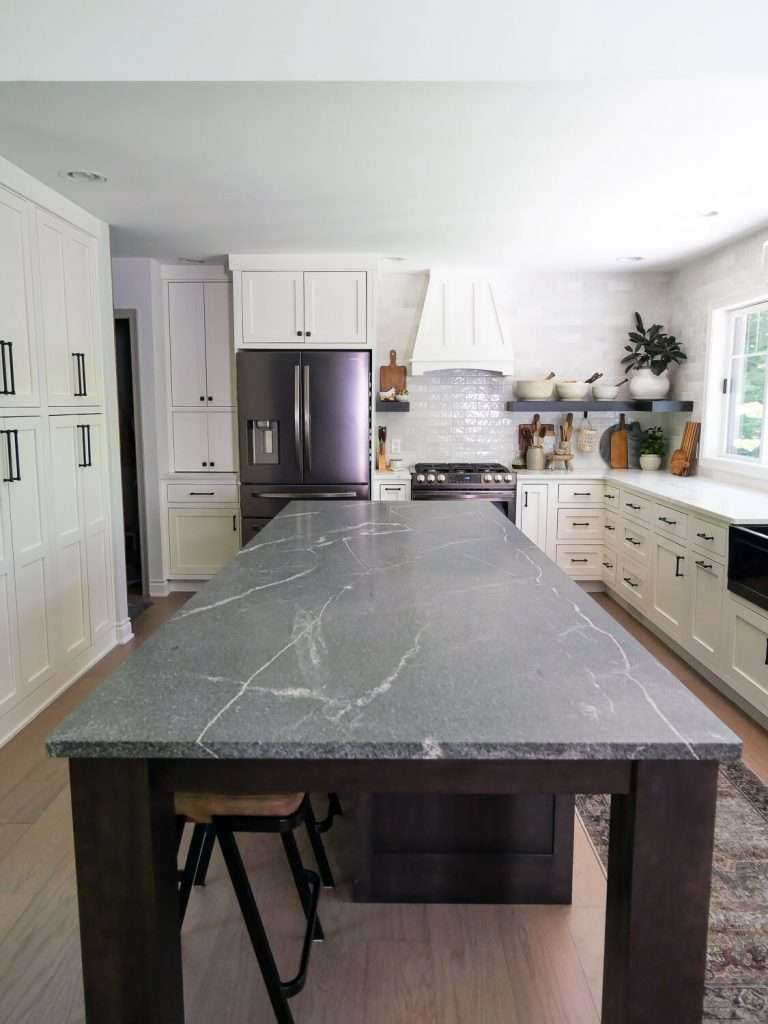 Kitchen island granite countertop