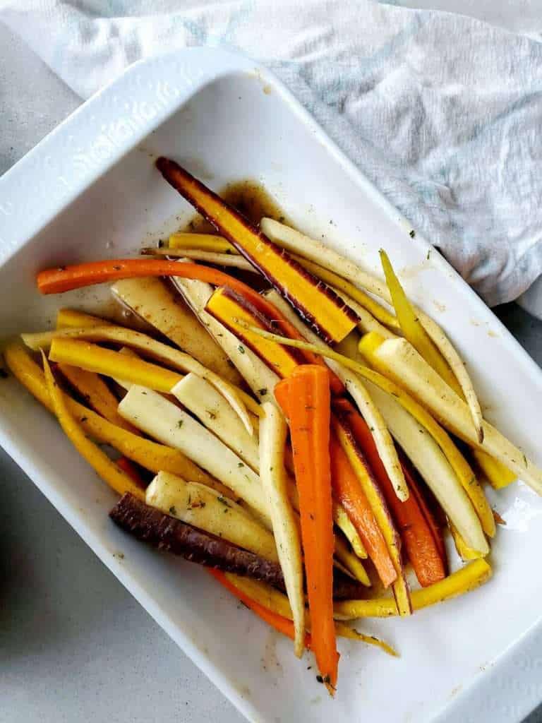 Roasted Tri Color Carrots Recipe with Maple Honey Glaze
