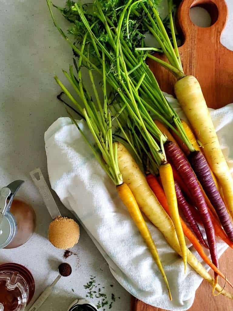 Tri Color Carrots Recipe ingredients.