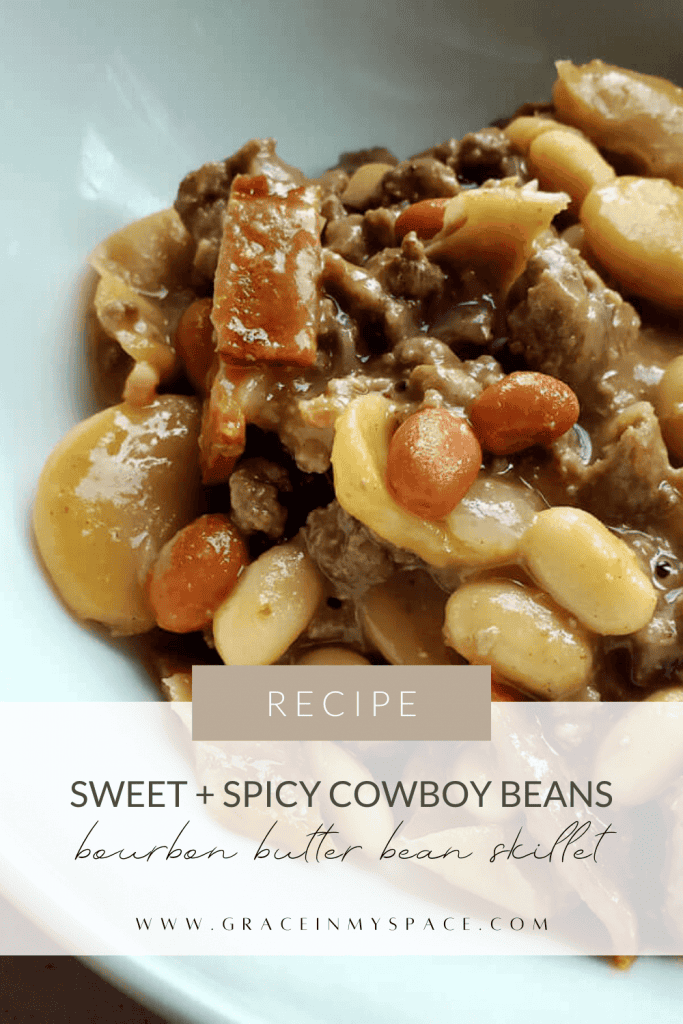 Sweet and Spicy Cowboy Beans | A Bourbon Butter Bean Skillet