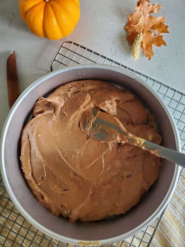 Chocolate pumpkin cheesecake batter.