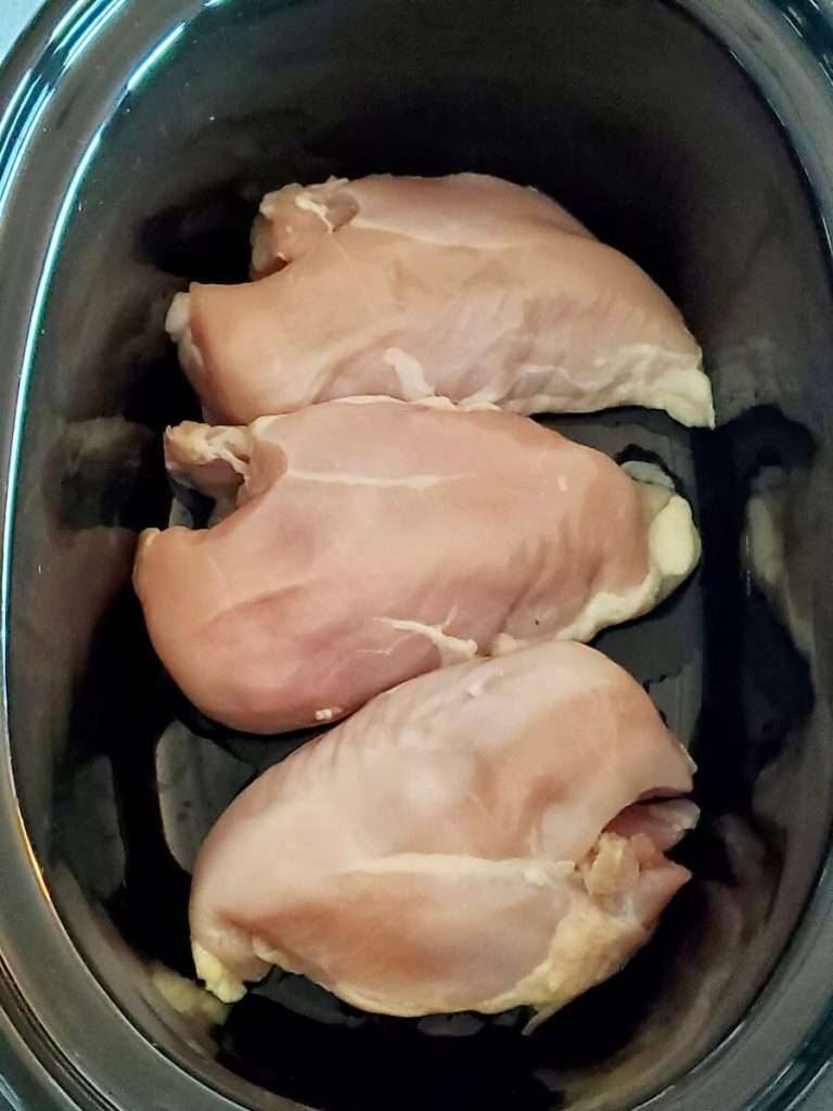 Chicken breast in a crockpot.