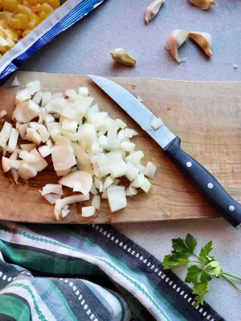 Chopped onion.