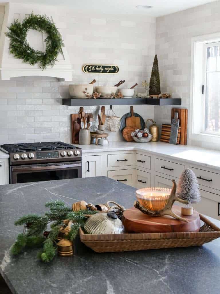 Centerpiece on a kitchen island.