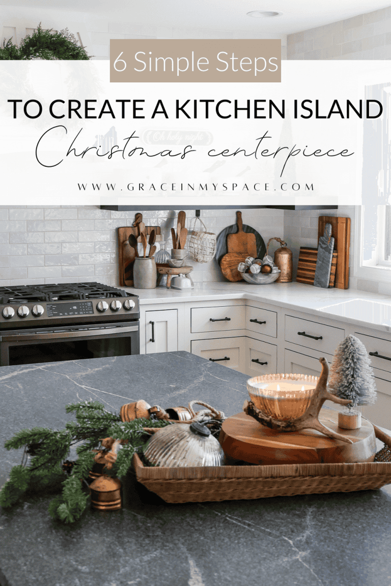 How to Create a Kitchen Island Christmas Centerpiece - Grace In My Space