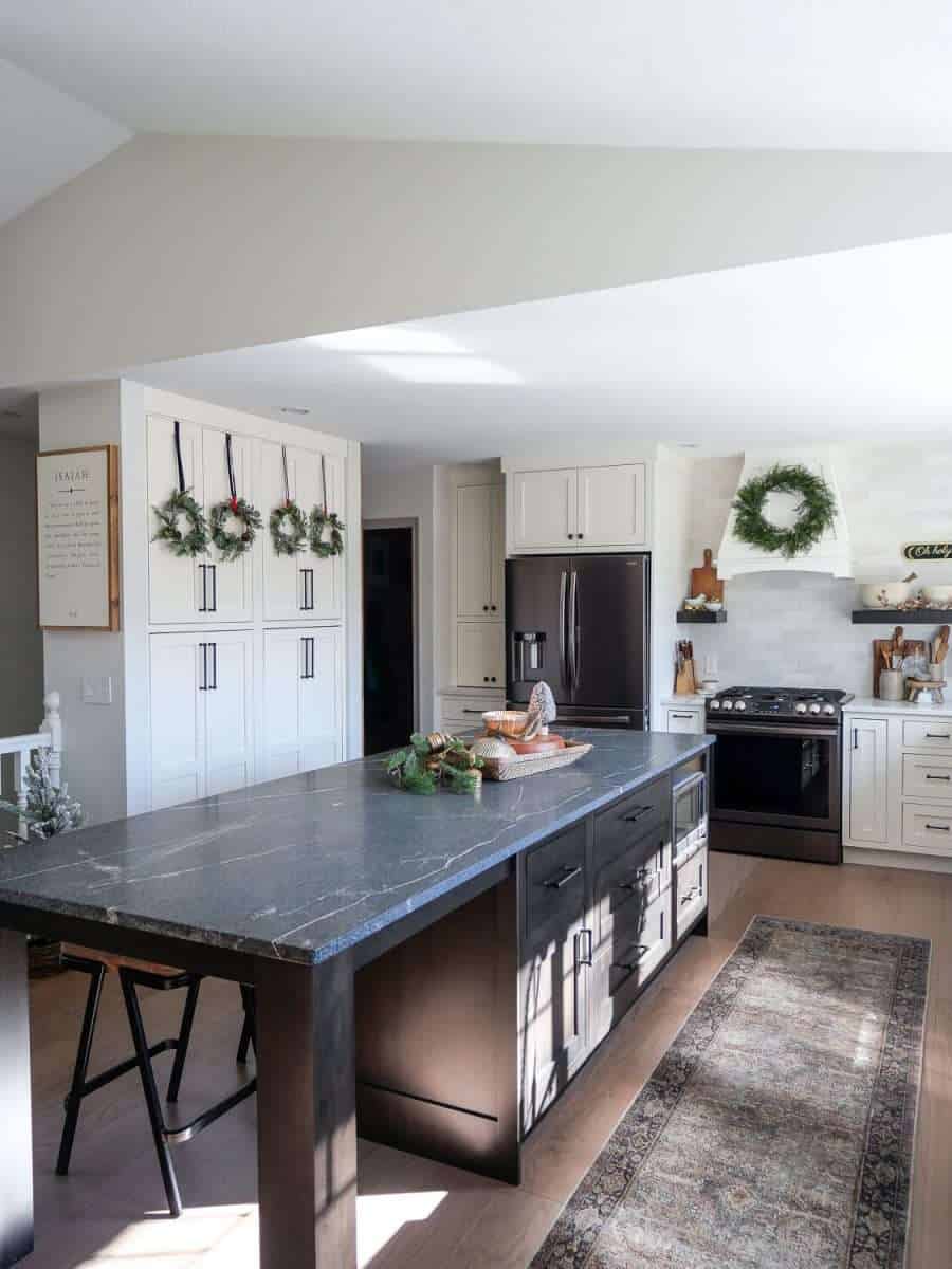 The BEST Way for How to Hang Wreaths on Kitchen Cabinets