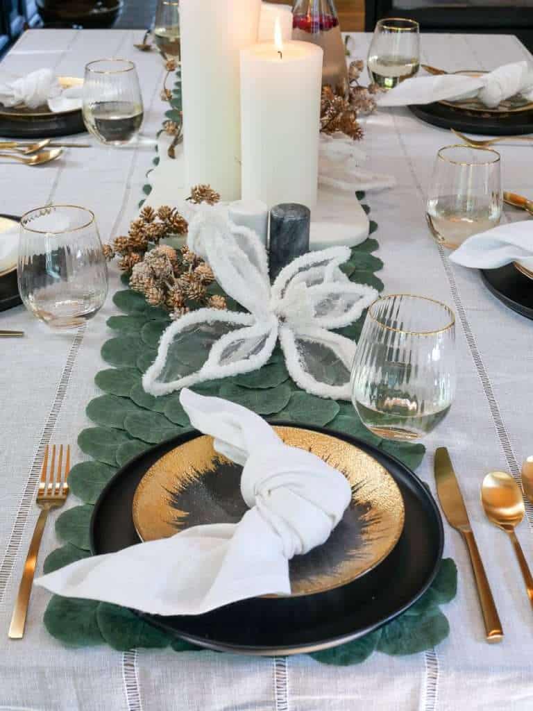 Table setting for holiday hosting.