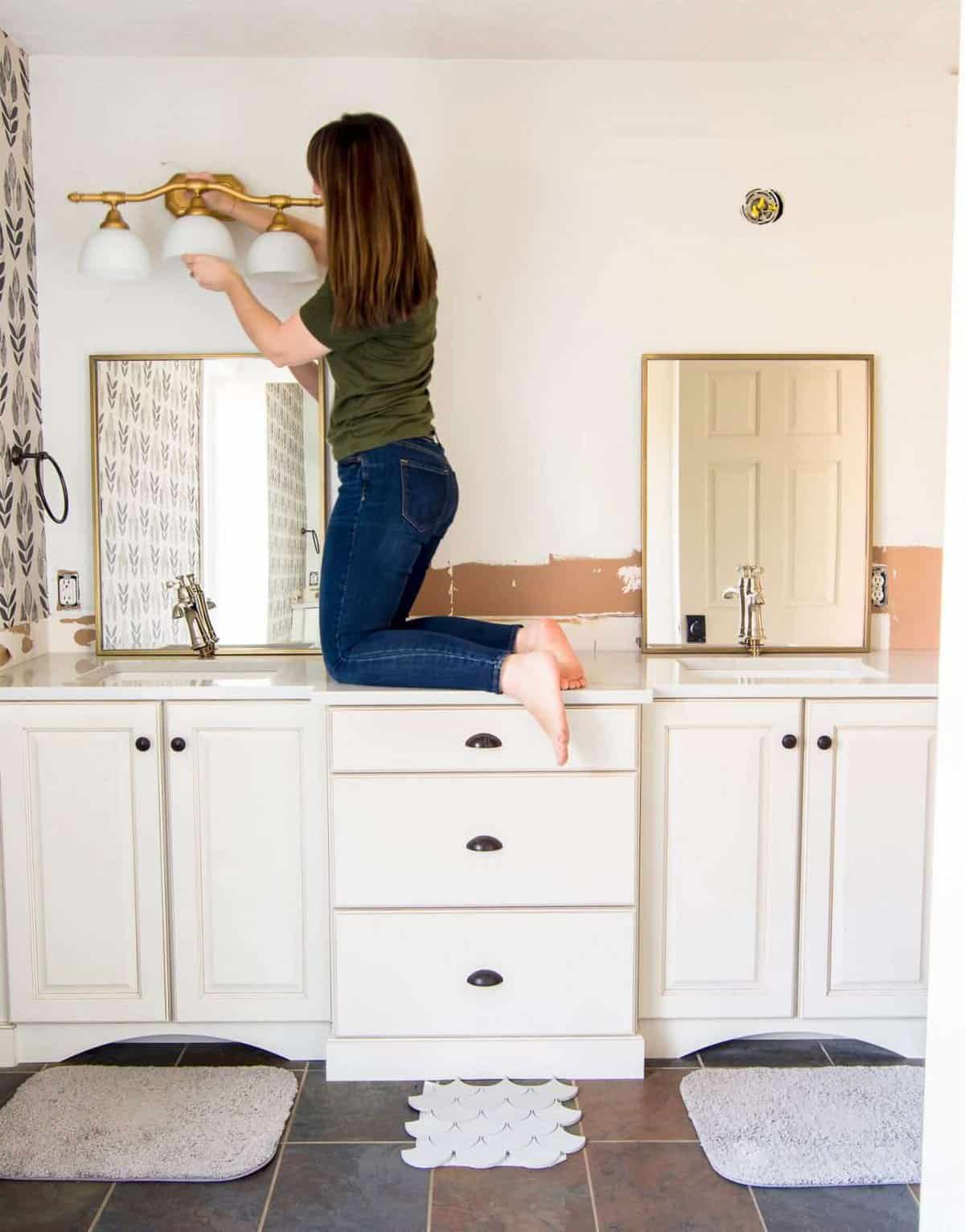 How To Paint Bathroom Cabinets WithOUT Sanding 8 Vital Steps Grace   Progress Photo Www.graceinmyspace.com  1203x1536 