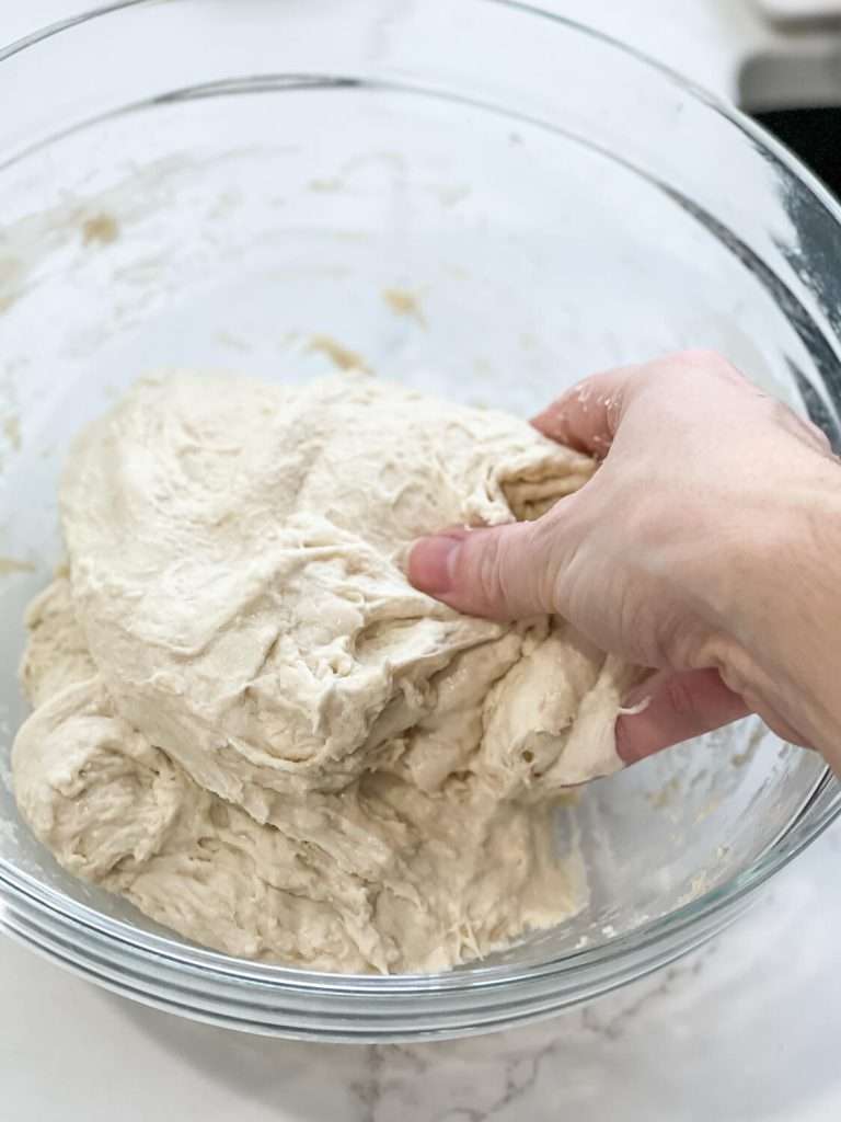 Fold dough over.