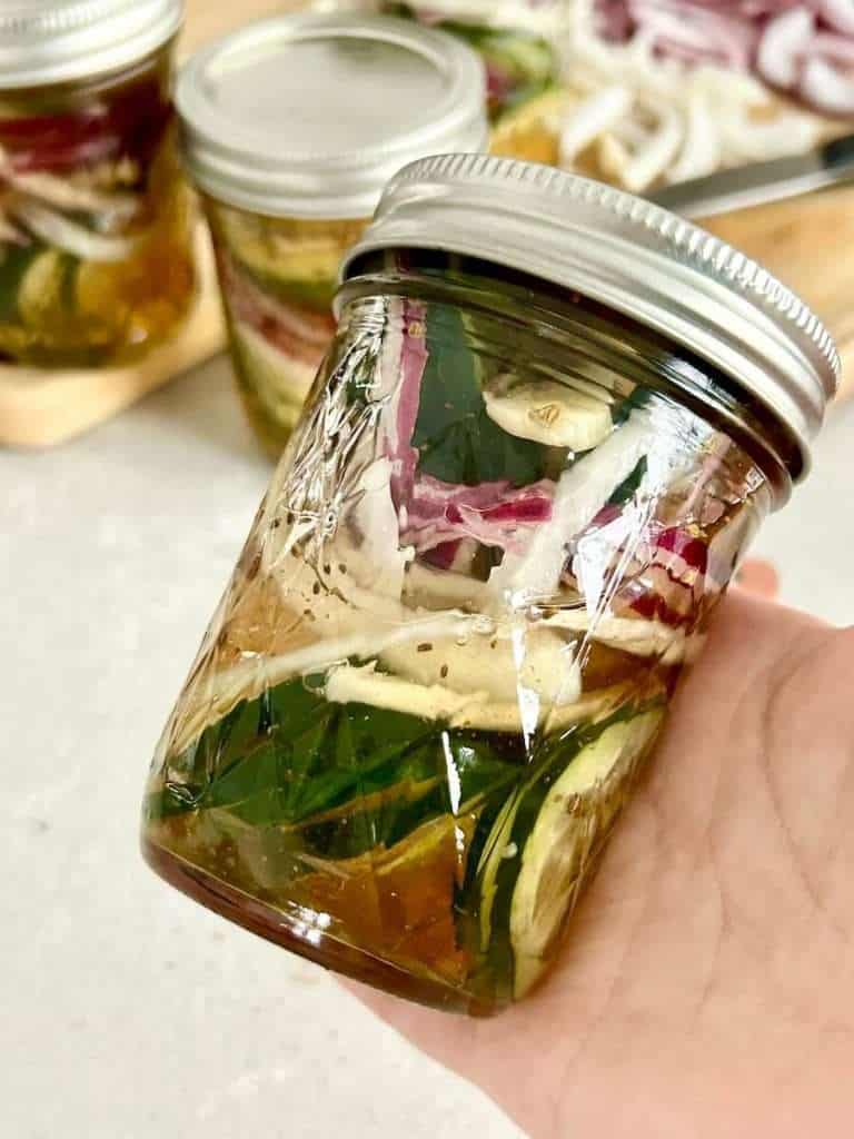Quick Pickled Cucumbers and Red Onions