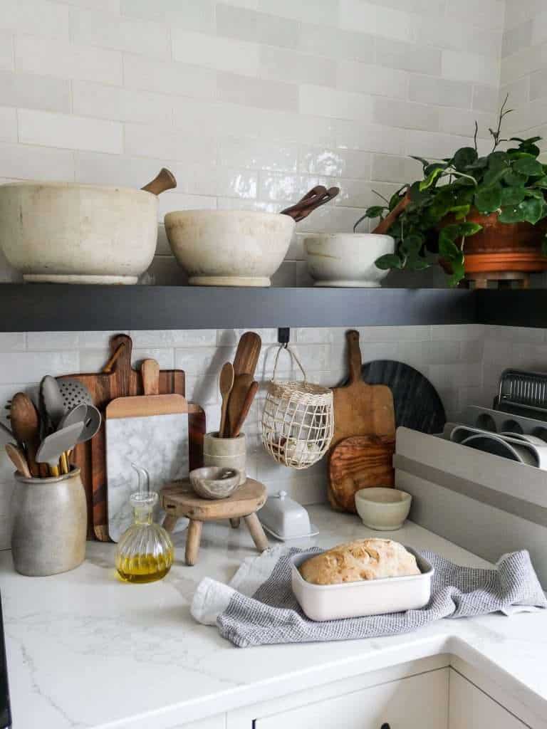 Baked bread on a countertop