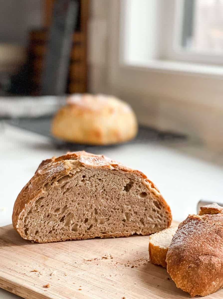 No Knead Whole Wheat Sourdough Bread Small Batch Sourdough Grace In