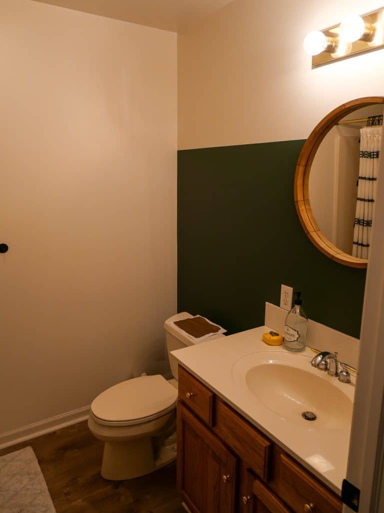 Before photo of bathroom.