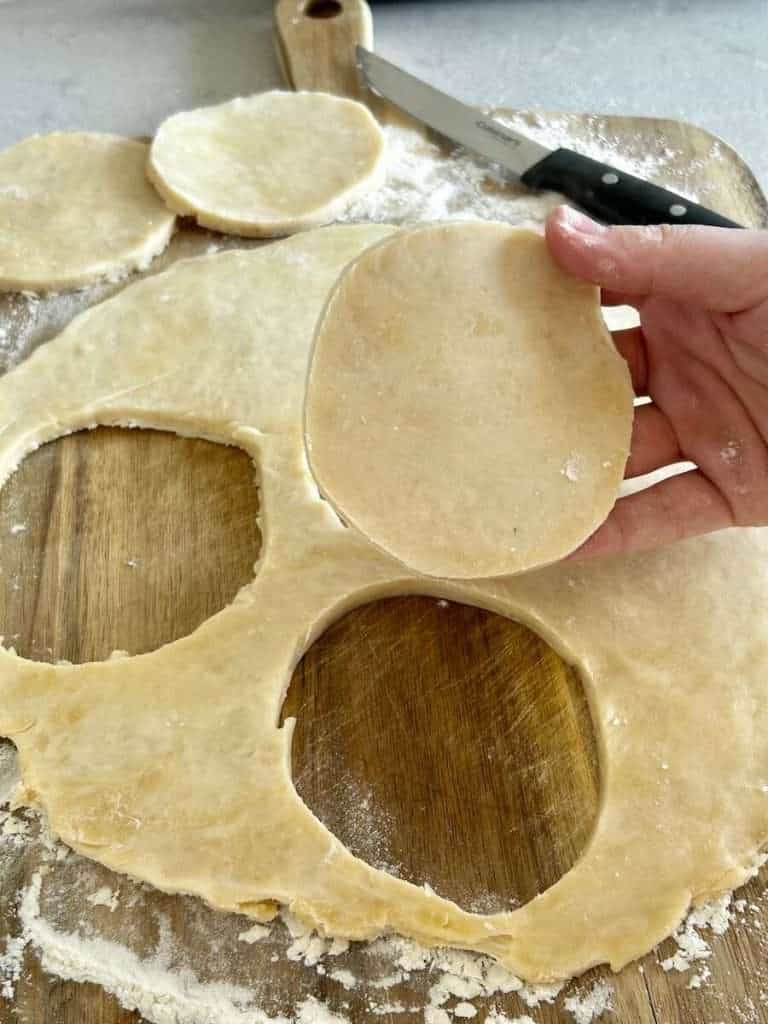 3 Inch rounds of dough