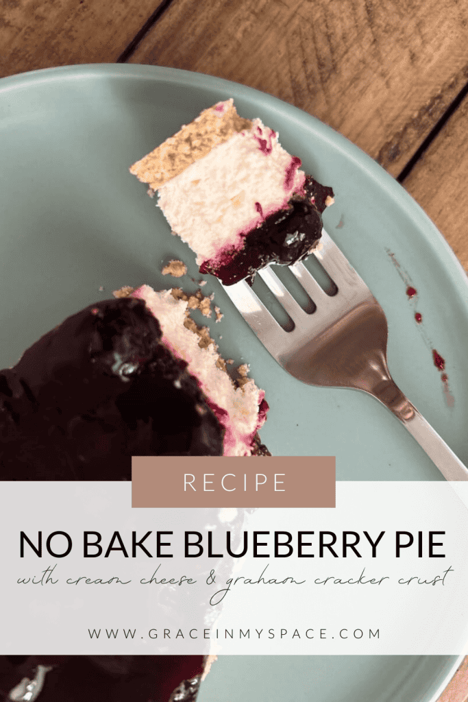 No Bake Blueberry Pie with Cream Cheese & Graham Cracker Crust
