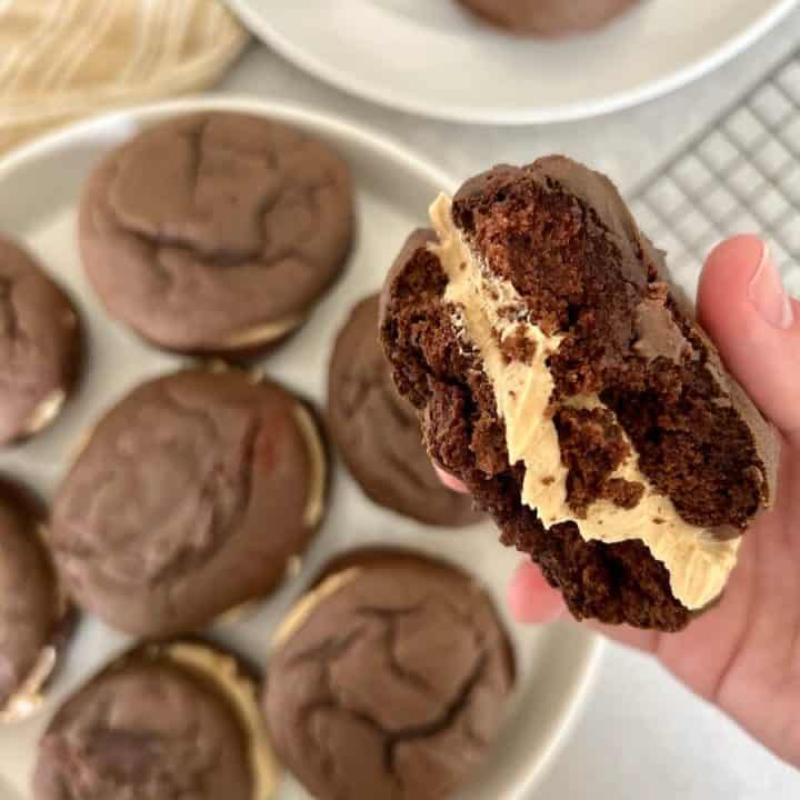 Decadent Chocolate Peanut Butter Whoopie Pies
