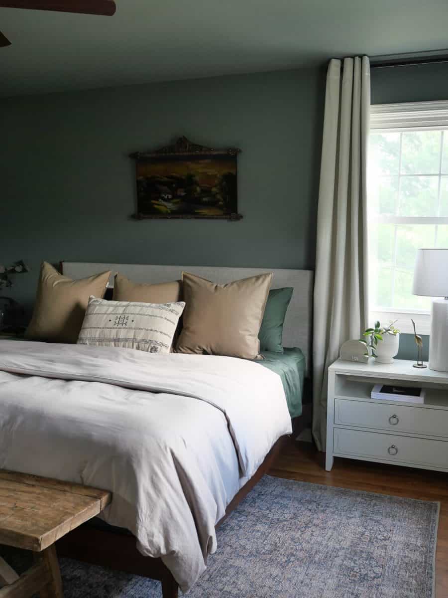 7 Design Benefits of a Moody Green Bedroom | Before and After - Grace ...