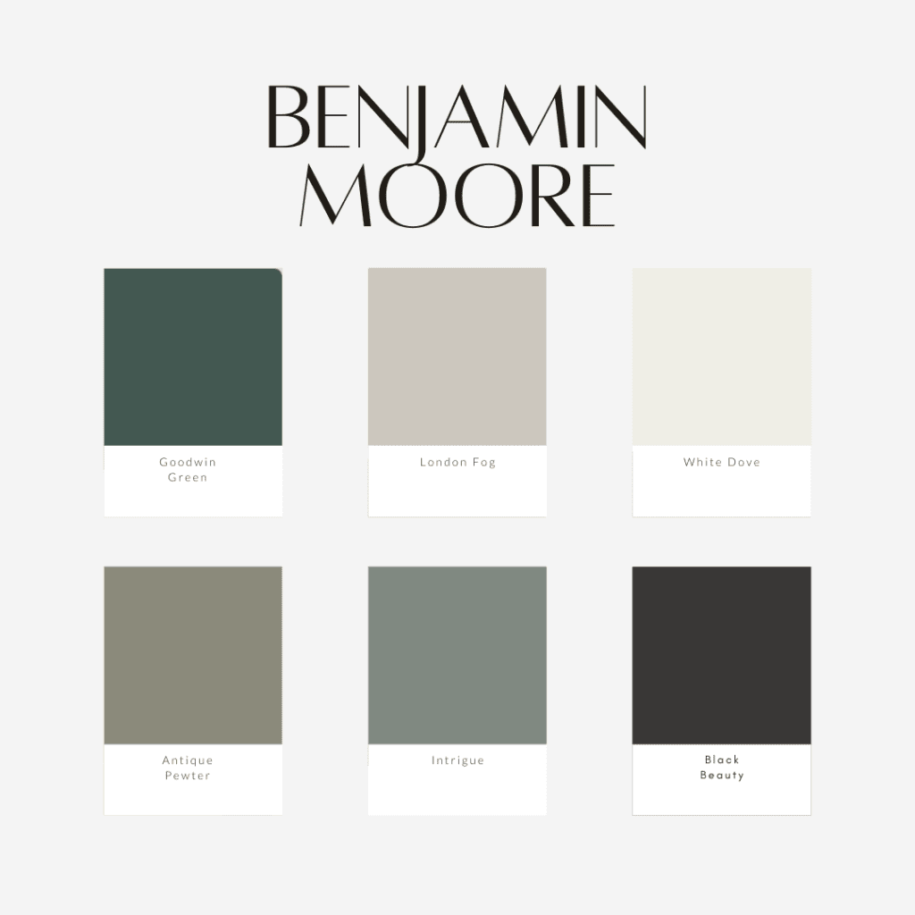 Benjamin Moore organic modern color palette