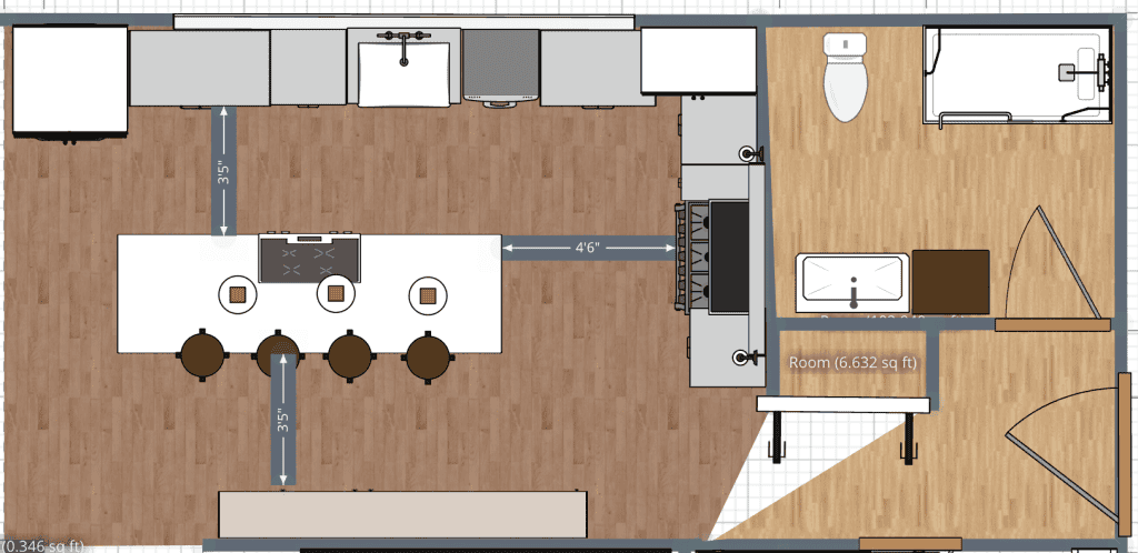 Optional Kitchen and bath renovation layout