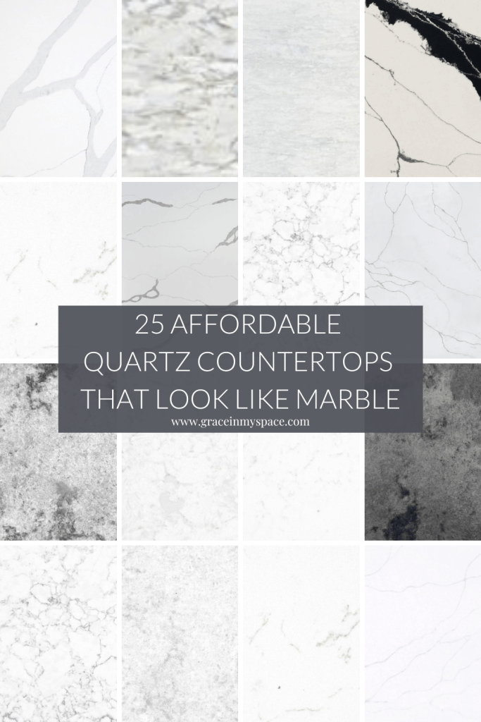 Quartz countertop pinterest graphic.