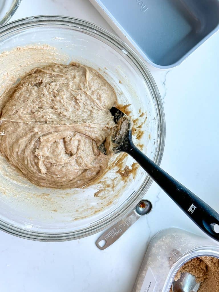 Mix together cinnamon bread batter.