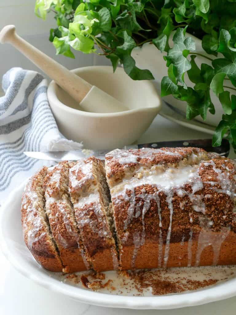 Bread drizzled with glaze.