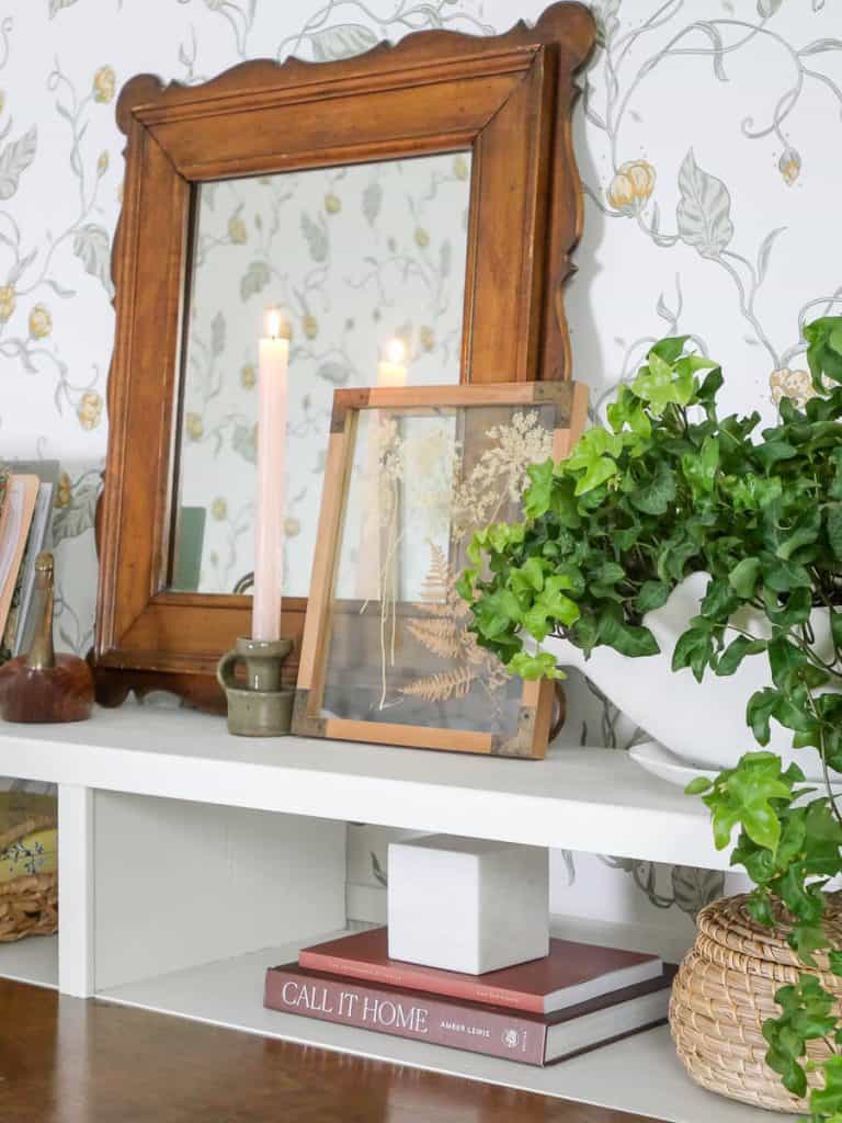 Ivy plant on a desk.