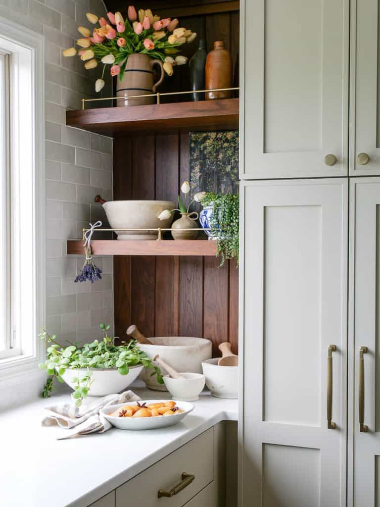 Traditional kitchen with pantry.