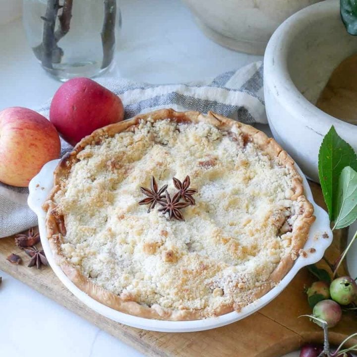 Baked apple pie.