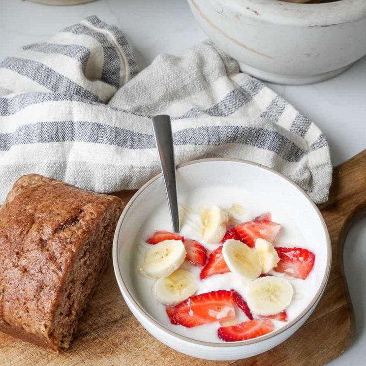 Homemade Instant Pot Yogurt in a bowl.