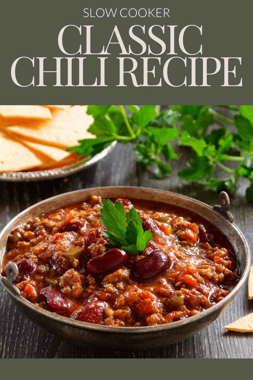 A Classic Slow Cooker Chili Recipe (Stove Top Too!)