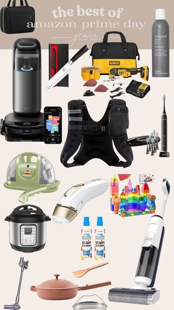Photo collage of amazon prime day products.