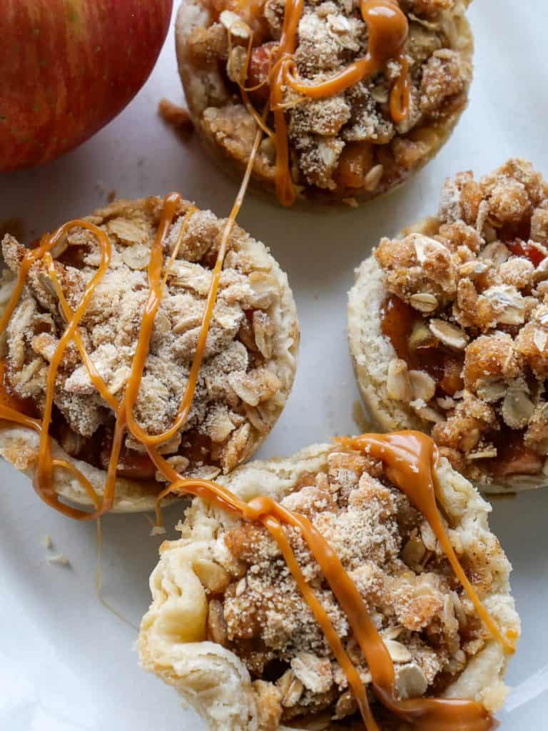 Apple tartlets with caramel.