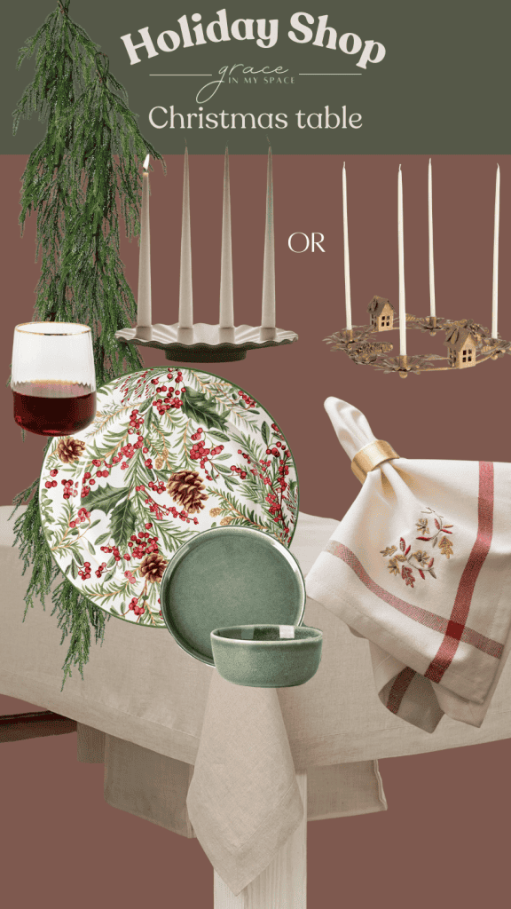 Christmas table setting inspiration.